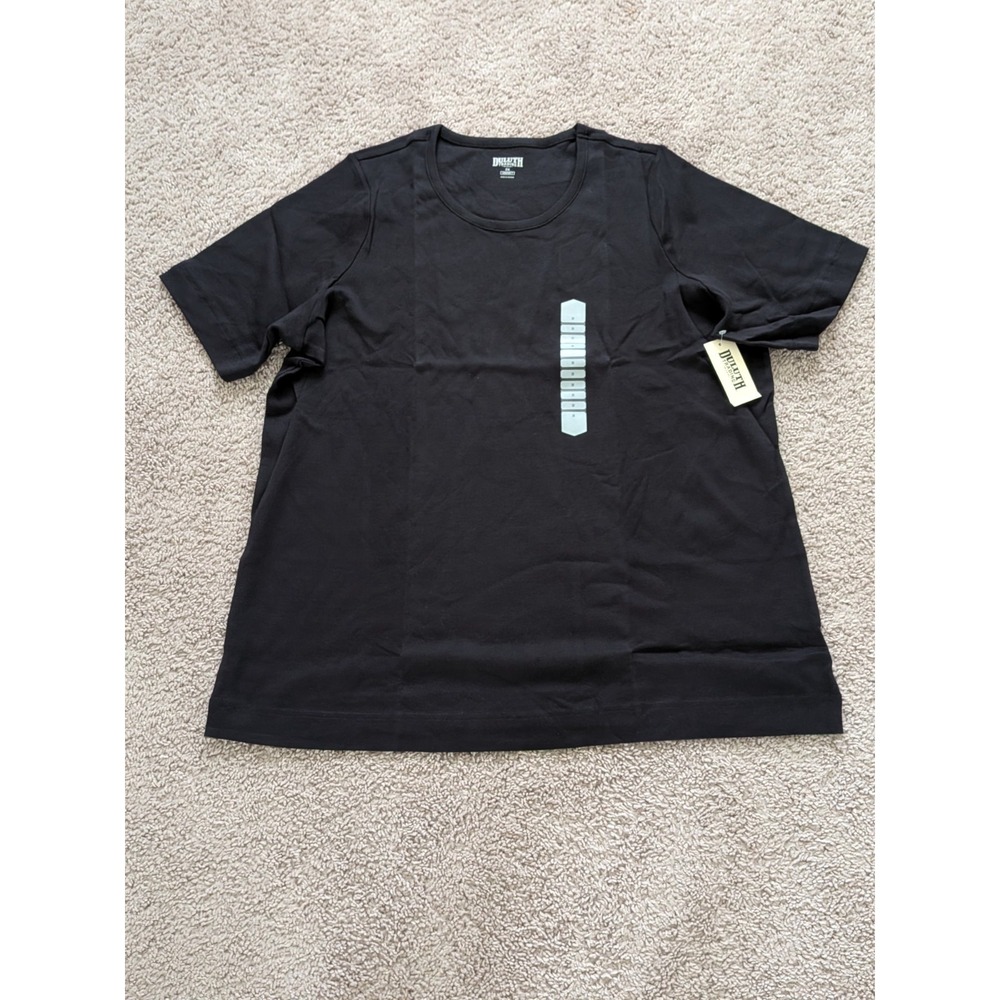Duluth Women's Longtail T Elbow Sleeve Scoopneck Shirt Black Plus Size 2X NWT